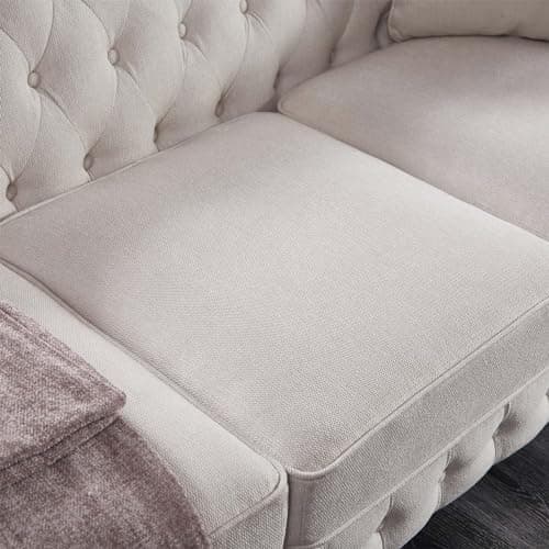 JEEOHEY 88" Oversize Chesterfield Sofa for Living Room and Bedroom, Beige