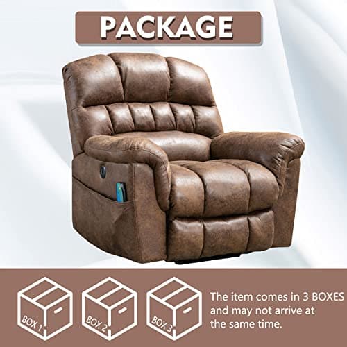CANMOV Large Power Lift Recliner Chairs for Elderly with Massage and Heat, Big People, Heavy Duty Electric Faux Leather, Brown
CANMOV Large Power Lift Recliner Chairs with USB Port and Side Pockets for Big People, Elderly, Brown
CANMOV Heavy Duty Ele
