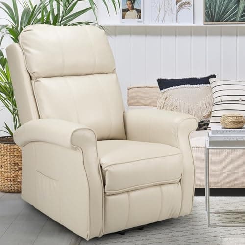 Esright Cream White Electric Power Lift Recliner Chair for Elderly with Side Pocket & Remote Control