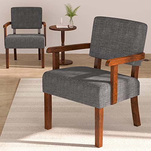 2-Piece Accent Chair Set with Table for Living Room, Bedroom, Reading Room, Waiting Room (Brown)