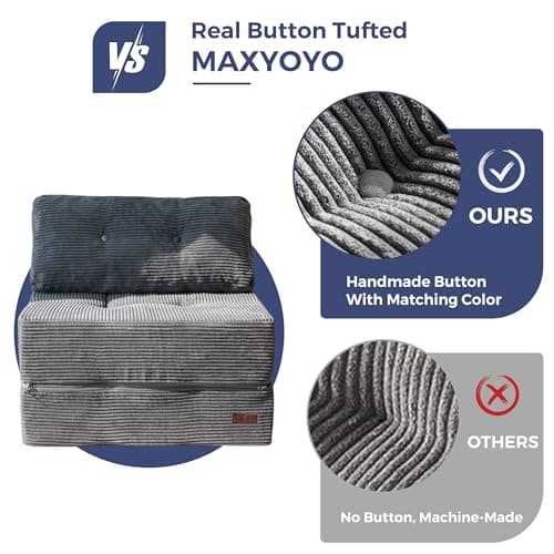 MAXYOYO Convertible Sofa Bed, 4-in-1 Fold Out Lounger, Dark Grey