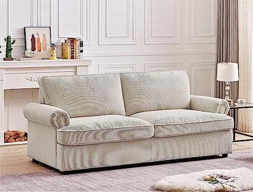 Memory Foam Reversible Sleeper Sofa: Comfortable Full Size Bed Couch for Living Rooms