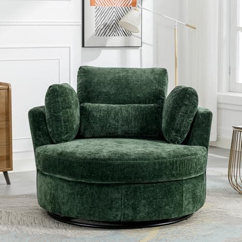 Oversized Swivel Accent Chair for Living Room Bedroom Hotel Office - Beige Boucle