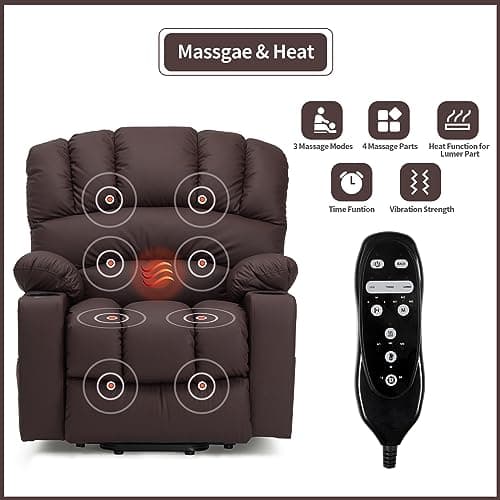 DURASPACE Power Lift Recliner for Elderly with Heat and Massage (Brown)  
DURASPACE Large Faux Leather Backrest Electric Lift Recliner for Seniors (Brown)  
DURASPACE Electric Lift Massage Recliner Chair with Heat (Brown)
