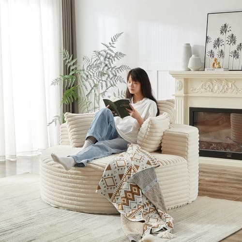 JEEOHEY Green Modern Round Accent Sofa Chair for Living Room