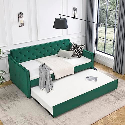 Modern Queen Size Upholstered Daybed with Storage Drawers