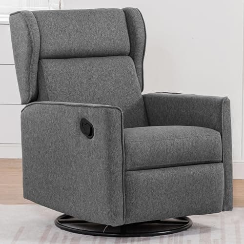 COMHOMA Cream White Swivel Reclining Rocker Chair for Living Room
