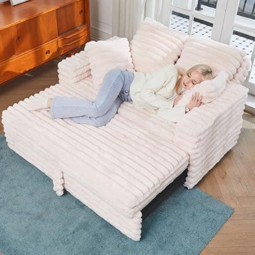 Belffin Black Upholstered Chaise Lounge Pull Out Sofa Bed with Pillows