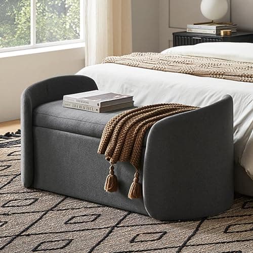 Mopio Sophie 51" Curved Ottoman Storage Bench, Bedroom Seating & Storage