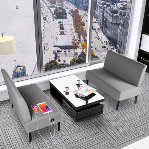 STHOUYN Mini Velvet Armless Loveseat with USB Port for Small Spaces