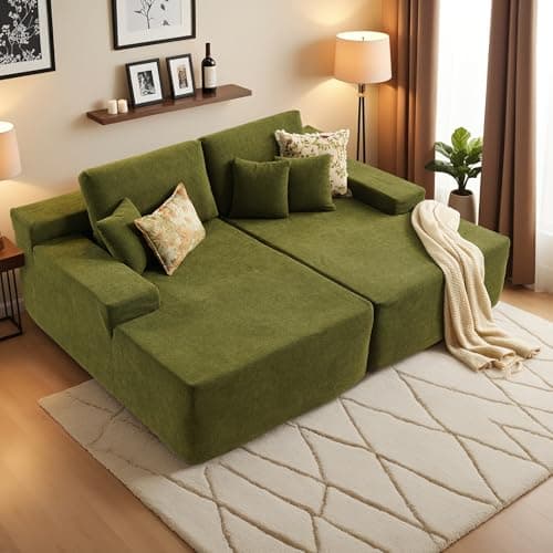 Oversized Chaise Lounge Chair, 81" Cloud Plush Grey Sofa Bed
