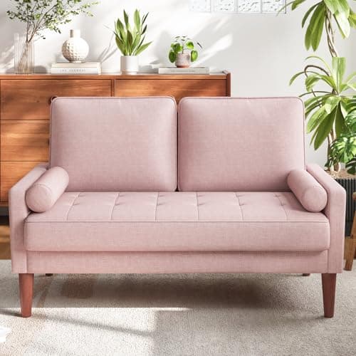 Vesgantti Mid Century Modern Love Seat Sofa, Grey, Easy Assembly