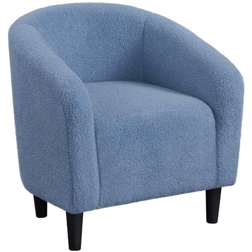 Yaheetech Grey Velvet Living Room Chair with Armrest and Low Back