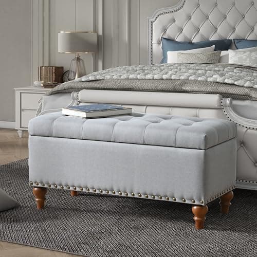 Christopher Knight Home Naja Ottoman Storage Bench, Rectangular Upholstered Bench with Storage