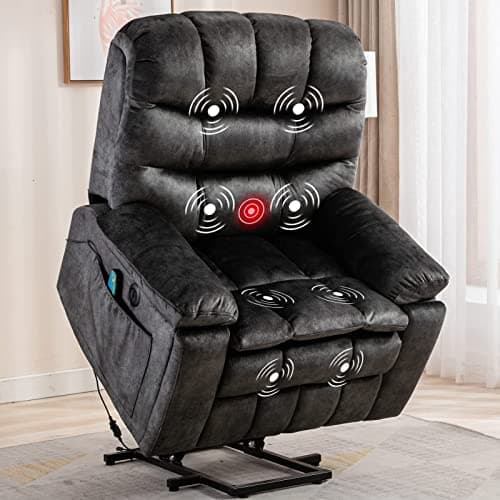 CANMOV Large Power Recliner Chairs with Massage & Heat for Elderly