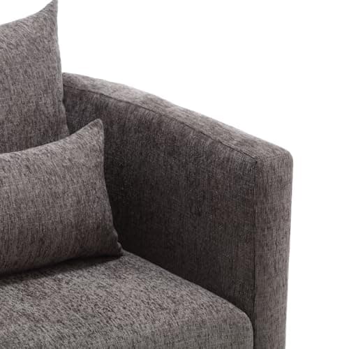Dark Gray Chenille 360 Degree Swivel Arm Chair