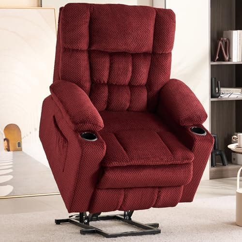 Elderly Lift Chair with Massage & Heating, Recliner with Cup Holders & USB Port