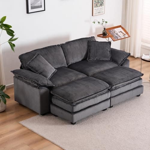 Oversized Corduroy Chaise Lounge Chair, Green, Perfect for Living Room, Bedroom, Office