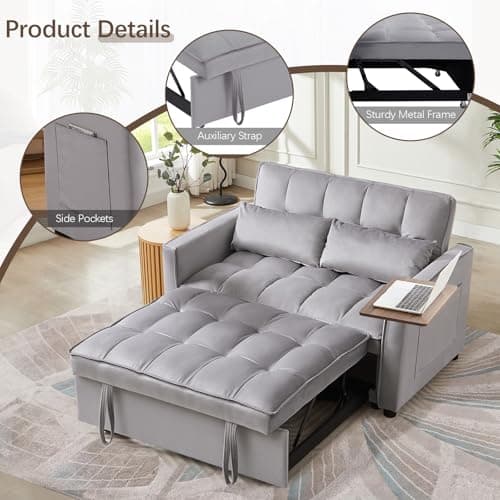 JEEOHEY 3 in 1 Sleeper Sofa Bed for Living Room,Apartment,Office(Pink)  
JEEOHEY 3 in 1 Sleeper Sofa Bed with Reclining Adjustable Backrest,2 Seater Loveseat Chaise Lounge(Pink)  
JEEOHEY 3 in 1 Sleeper Sofa Bed with Velvet Futon,2 Seater Loveseat Ch