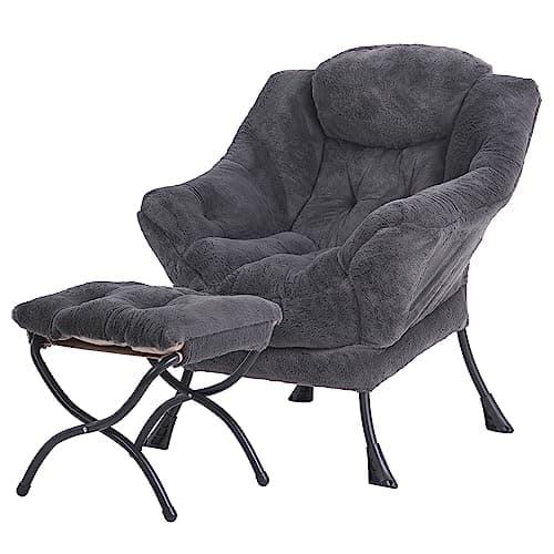 Lazy Chair with Ottoman, Modern Large Accent Lounge