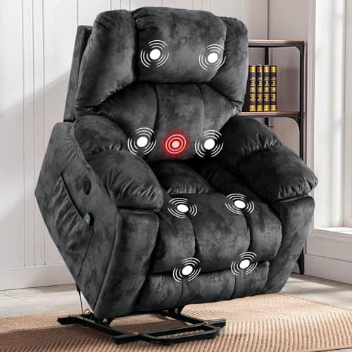 Phoenix Home Large Power Recliner with Massage & Heat, Brown