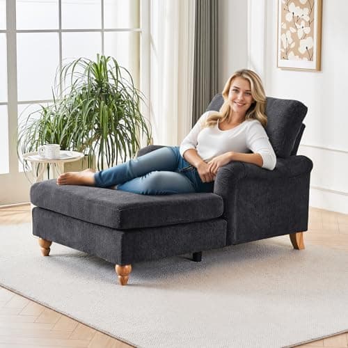 Modern Chaise Lounge Chair with Adjustable Backrest and Sleeper Bed Option for Indoor Use
