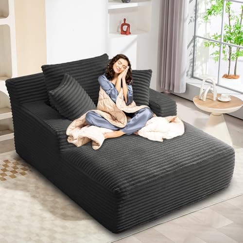 Oversized Recliner Sofa Bed, 50" Chaise Lounge Chair (Orange)