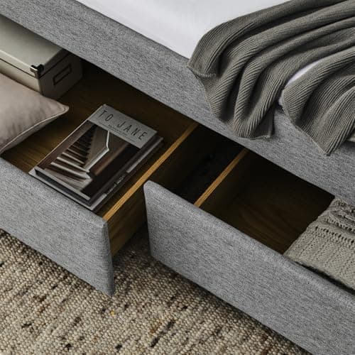 Twin Size Nailhead Trim Button Tufted Daybed with Storage Drawers, Grey