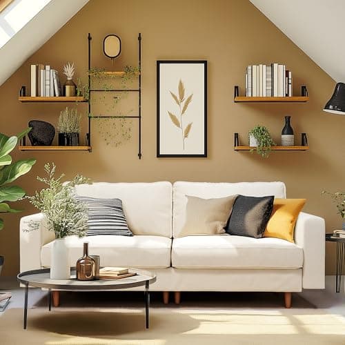 Pamapic Cream Deep Velvet 2 Seater Love Seat Sofa