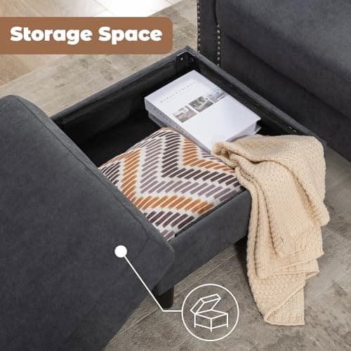 Convertible Sectional L-Shaped Couch for Small Living Spaces