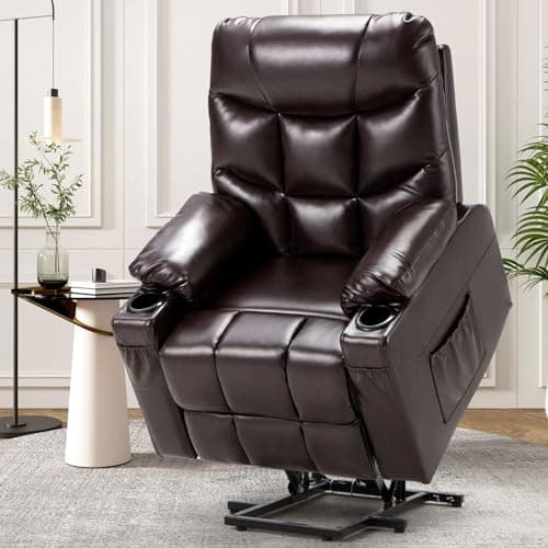Power Lift Recliner with Massage for Elderly, Blue Grey