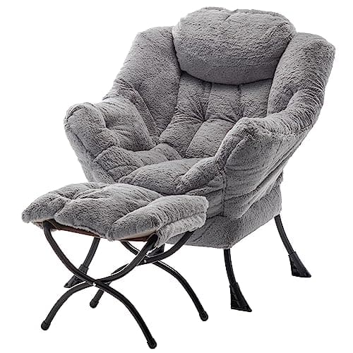 Lazy Chair with Ottoman, Modern Large Accent Lounge