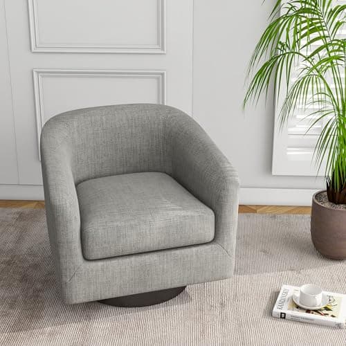 Modern Cream UIXE PU Leather Swivel Barrel Club Chair Set (2)