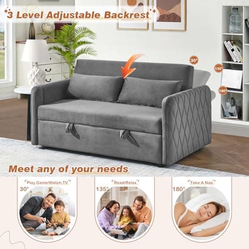 Convertible Sleeper Sofa Couch with Pull Out Bed