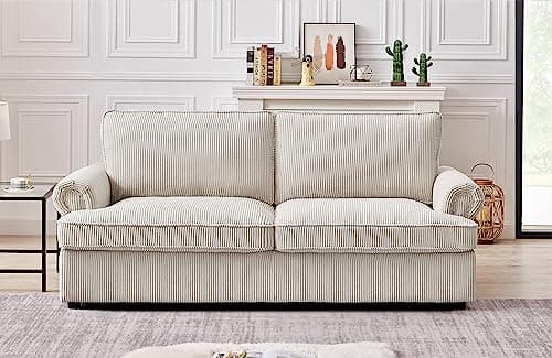 Memory Foam Reversible Sleeper Sofa: Comfortable Full Size Bed Couch for Living Rooms