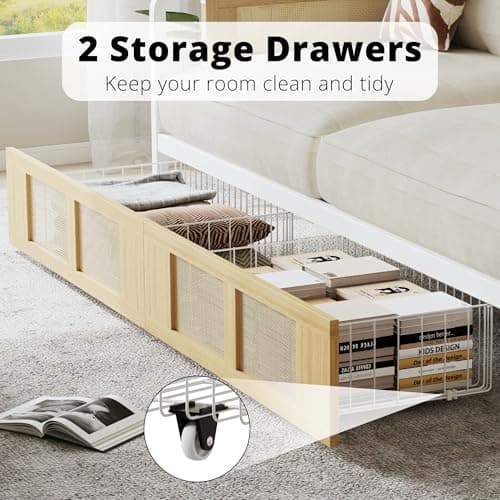 ANCTOR Rattan Twin Day Bed with StorageDrawers