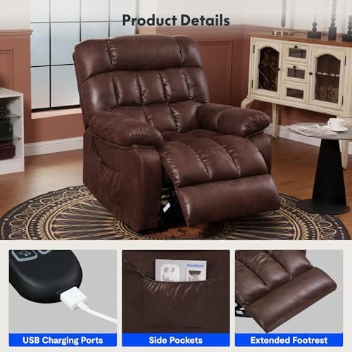 FLEXISPOT XL51 Dual Motor Lift Recliner Chair for Elderly Brown  
FLEXISPOT XL51 Lay Flat Recliner with Massage & Heat for Elderly Brown  
FLEXISPOT XL51 Electric Recliner Sofa with USB Ports for Living Room Bedroom Brown
