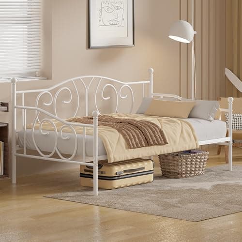 VECELO Twin Daybed with Trundle & Metal Frame, Strong Steel Support