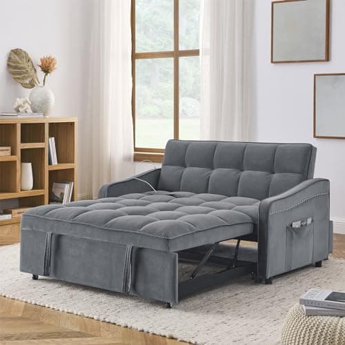 Convertible Sleeper Sofa Bed with USB&Type-C Charging Ports
