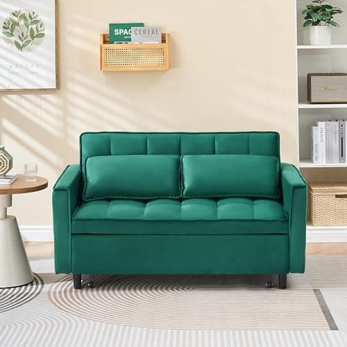 3 in 1 Convertible Sofa Bed, Grey with Side Pocket & Adjustable Backrest
