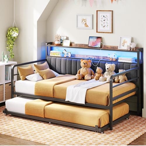 ANCTOR Twin Size Daybed with LED Lights & Charging Station