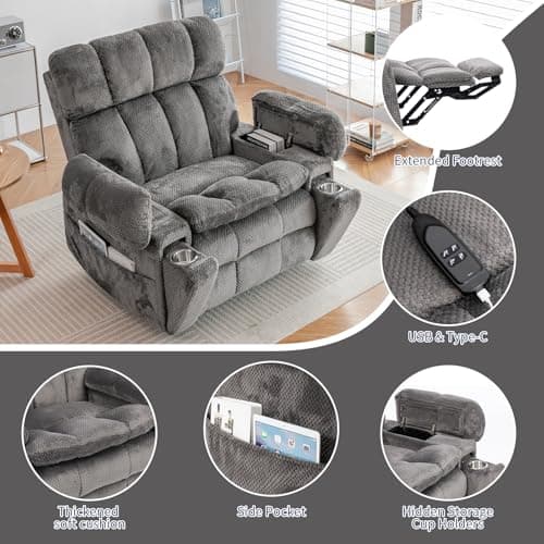 Zero Gravity Dual Motor Recliner with Heat Massage for Elderly