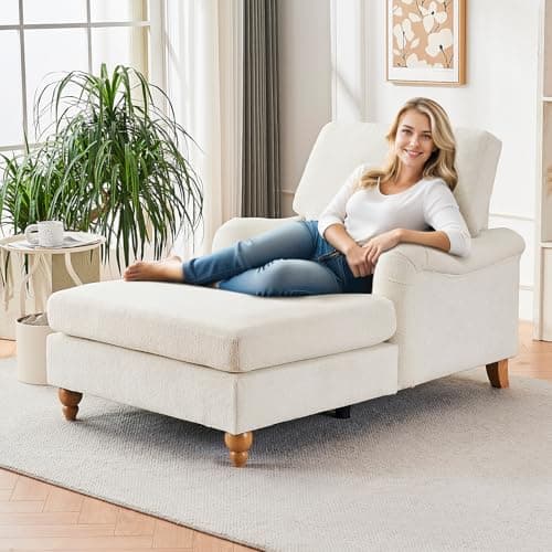 Modern Chaise Lounge Chair with Adjustable Backrest and Sleeper Bed Option for Indoor Use