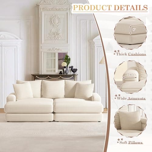 Oversized Chaise Lounge Chair Indoor with Ottomans for Living Room, Bedroom, Office