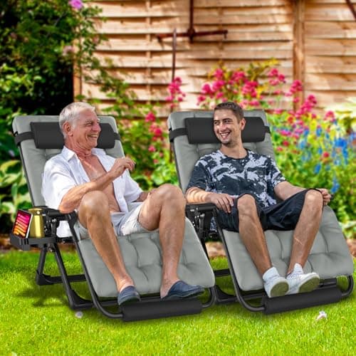 XXL Oversized Zero Gravity Chair with Footrest & Storage, 500lbs Capacity