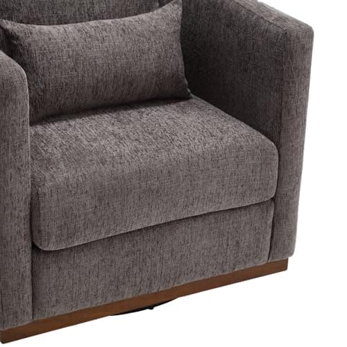 Dark Gray Chenille 360 Degree Swivel Arm Chair