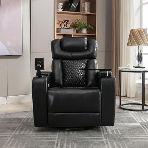 Merax Brown Electric Gaming Recliner Chair with USB Port and Ambient Lighting Home Theater Seating