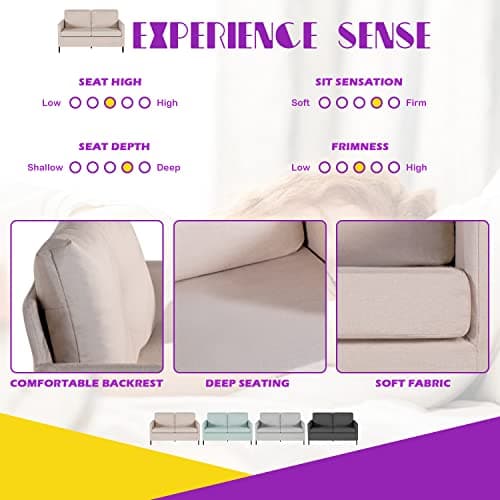 TYBOATLE Beige Modern Small LoveSeat Sofa for Living Room and Compact Spaces