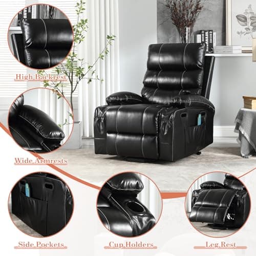 JEEOHEY Electric Power Lift Recliner Chair for Seniors with Massage & Heat, Large Single Sofa Perfect for Home Theater Seating(Black)  
JEEOHEY Electric Power Lift Recliner Chair with Side Pockets&Cup Holders for Adults(Black)  
JEEOHEY Power Lift Re