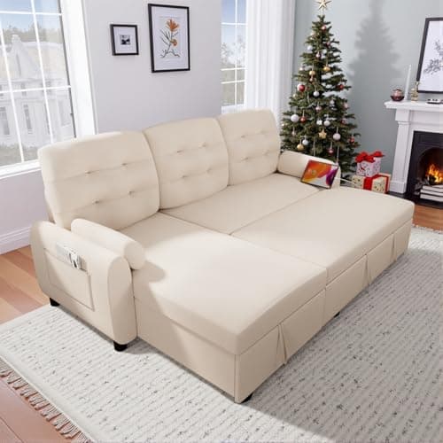 Dark Grey 2-in-1 Sleeper Sofa with Pullout Bed and Charging Station